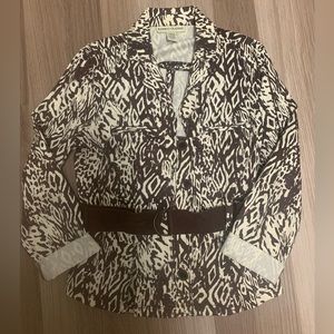 Dress Barn Woman’s Retro Jacket with Belt, Size Medium